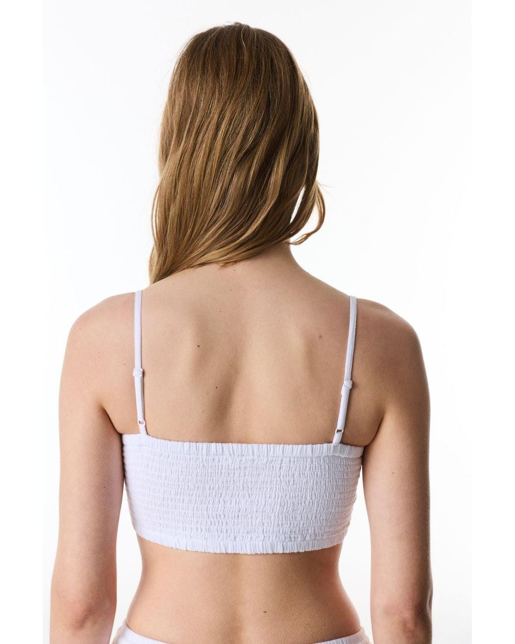 Penti White Cotton Crop Bralet Blouse
