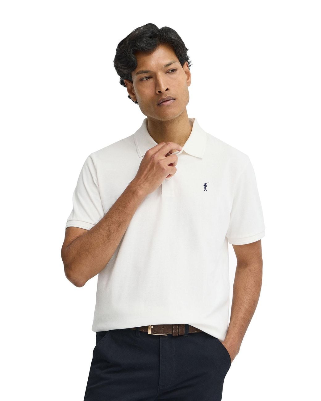 POLO CLUB White Short Sleeve Shirt Polo-Shirt-S-S5 for men