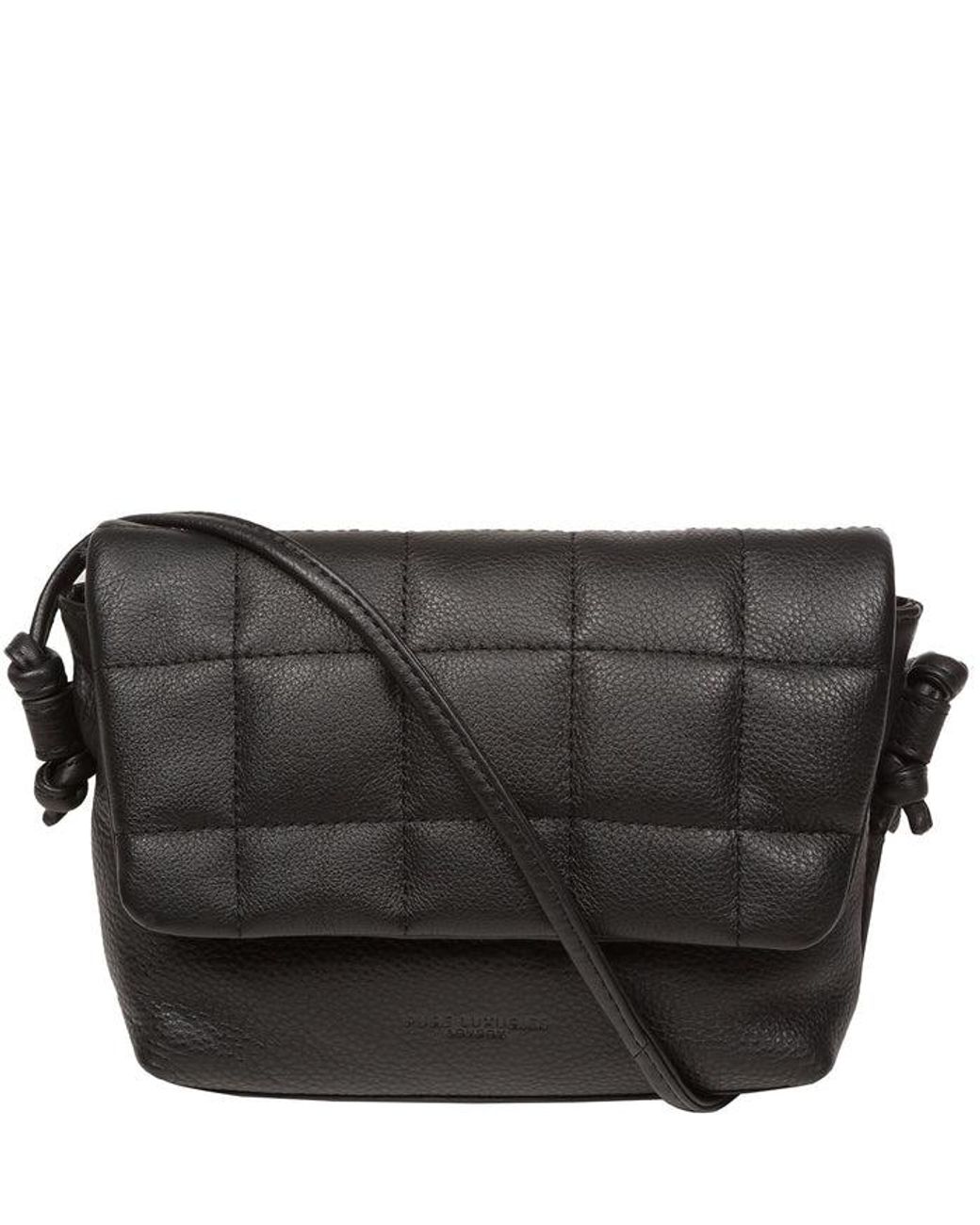 Pure Luxuries Black 'Zoey' Nappa Leather Cross Body Bag