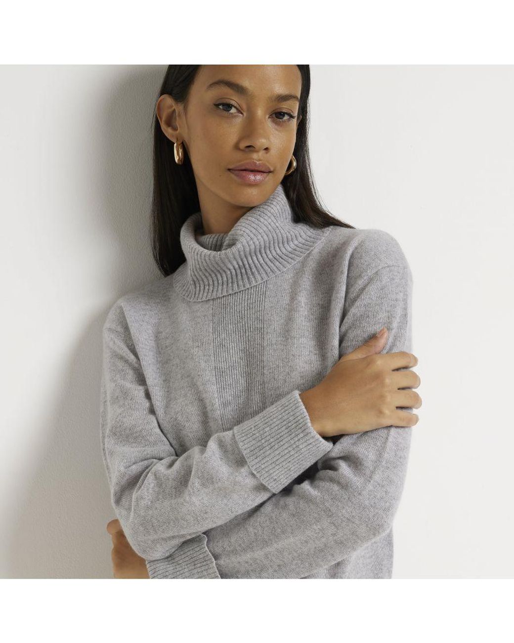 Grey jumper river island hot sale