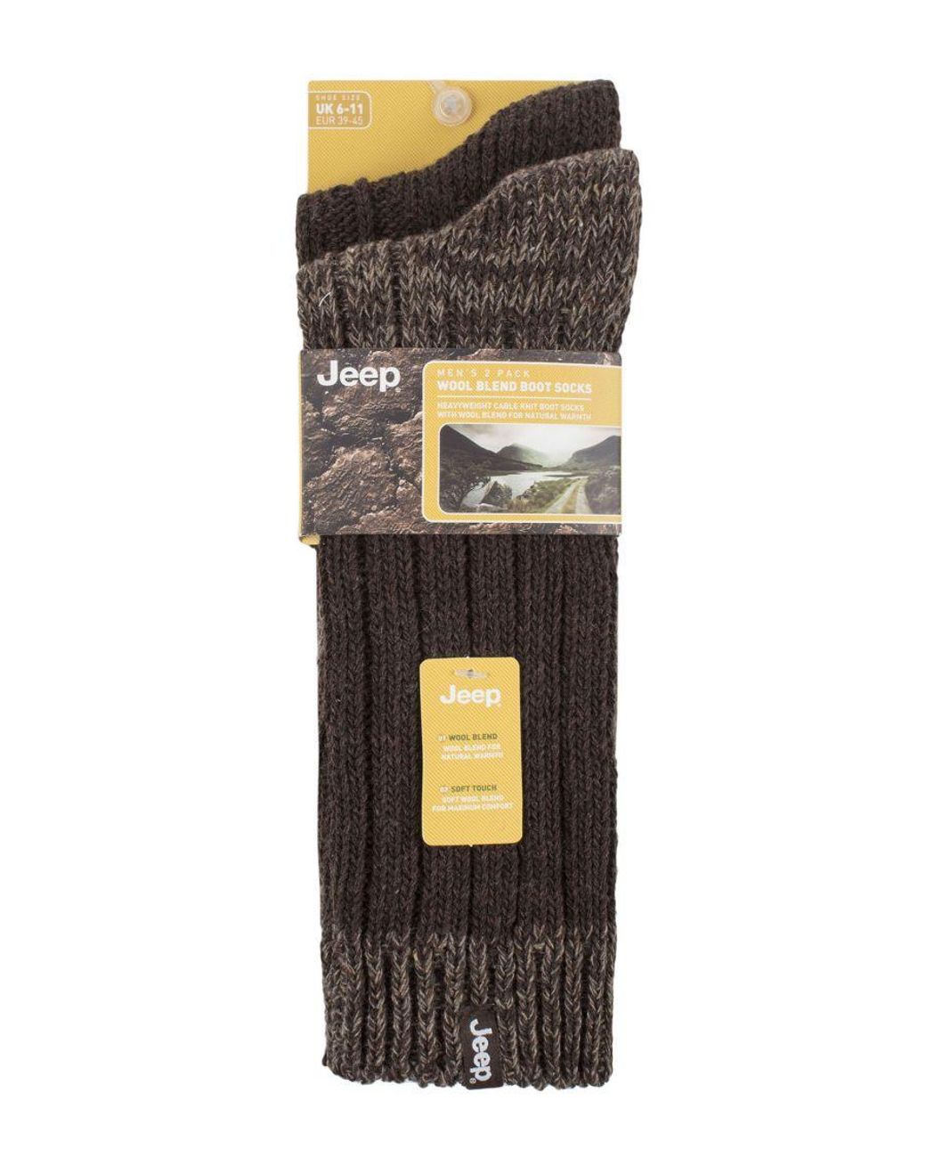 Jeep Brown Wool Hiking Socks for men