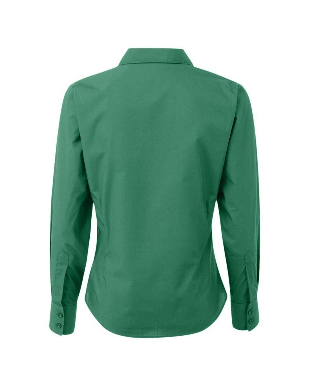 PREMIER Green Ladies Poplin Long Sleeve Blouse Plain Work Shirt