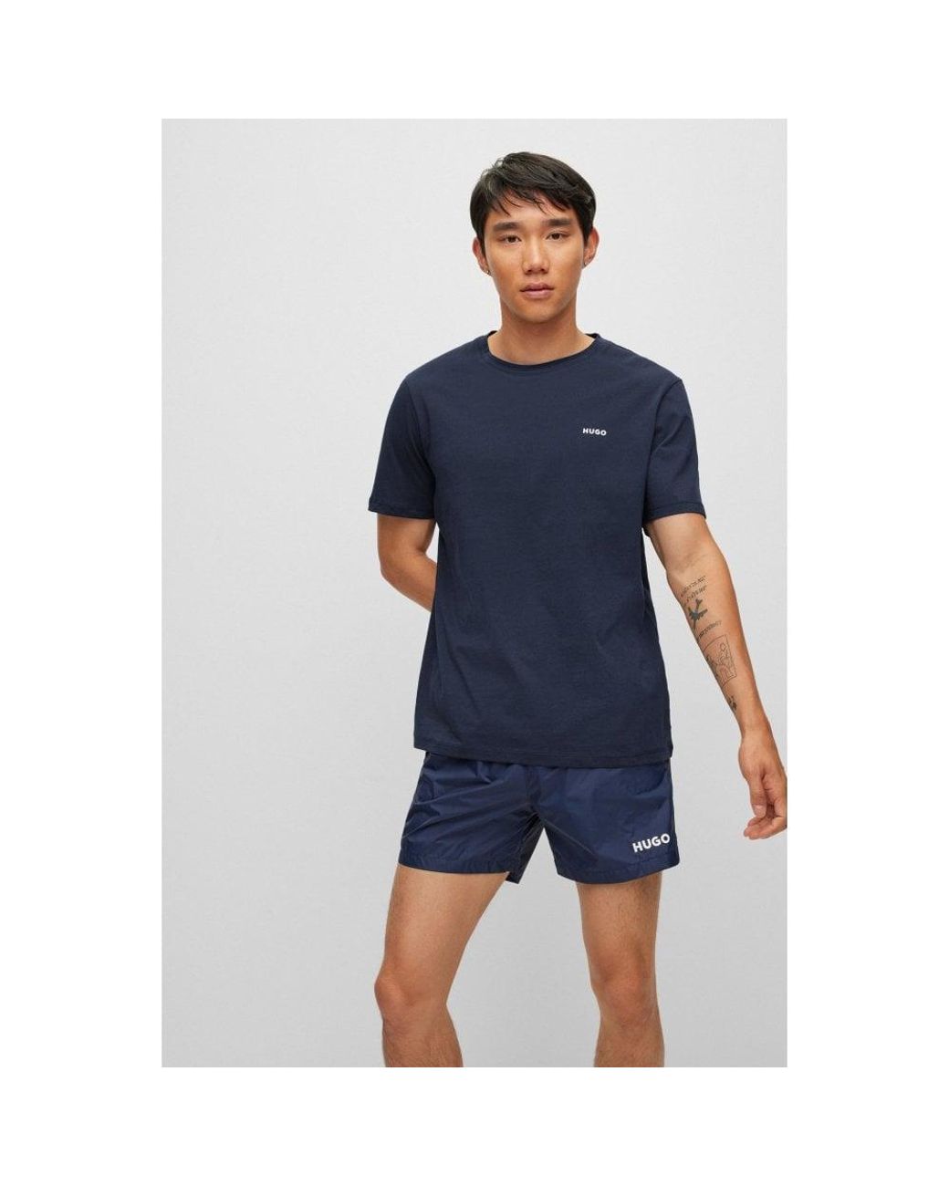 HUGO Blue Dero222 Short Sleeve T-Shirt for men