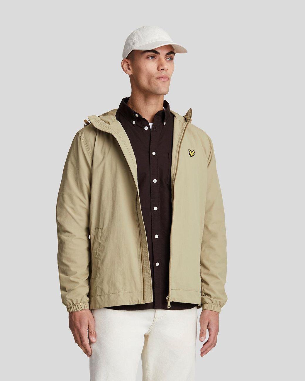 Lyle & Scott Natural Zip Through Hooded Jacket for men
