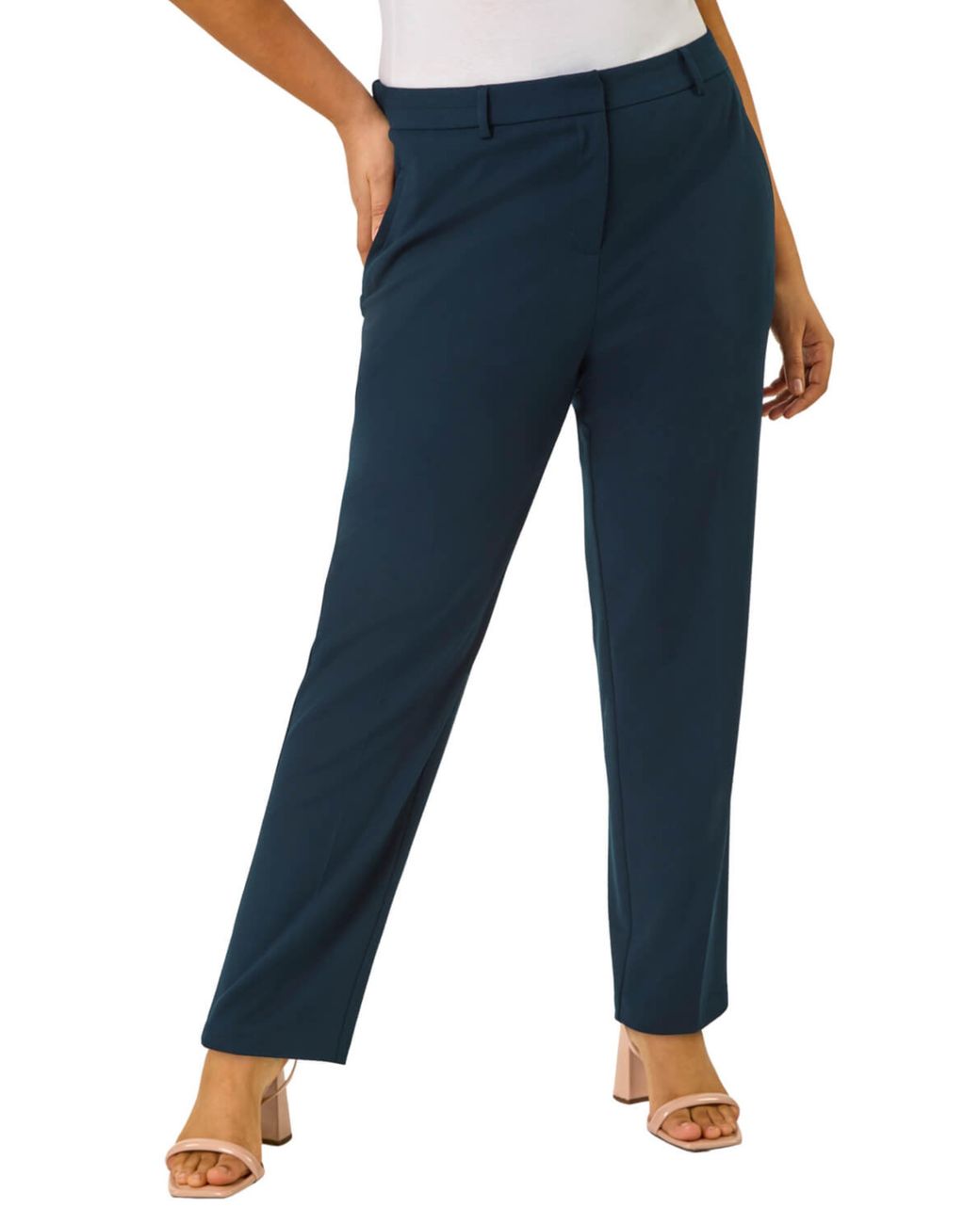 Roman Blue Curve Straight Leg Trouser