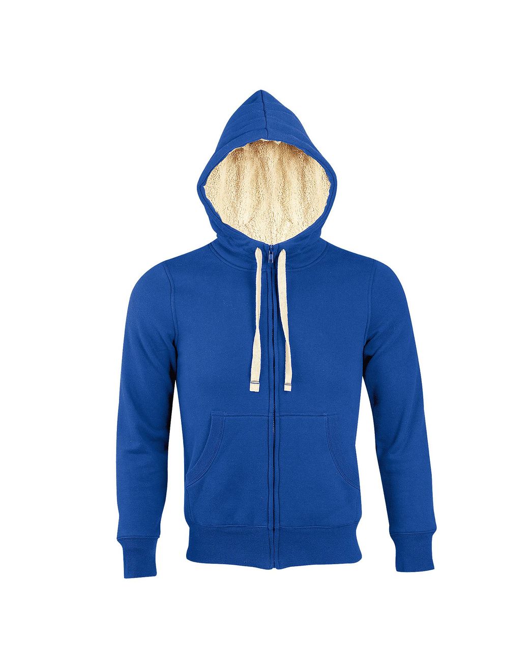 Sol's Blue Sherpa Zip-Up Hooded Sweatshirt Hoodie (Royal) for men