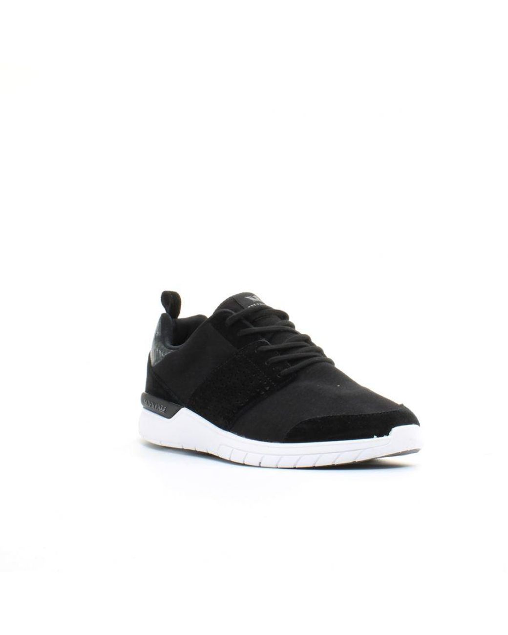 Supra Black Scissor Leather Lace Up Trainers 08027 024 for men