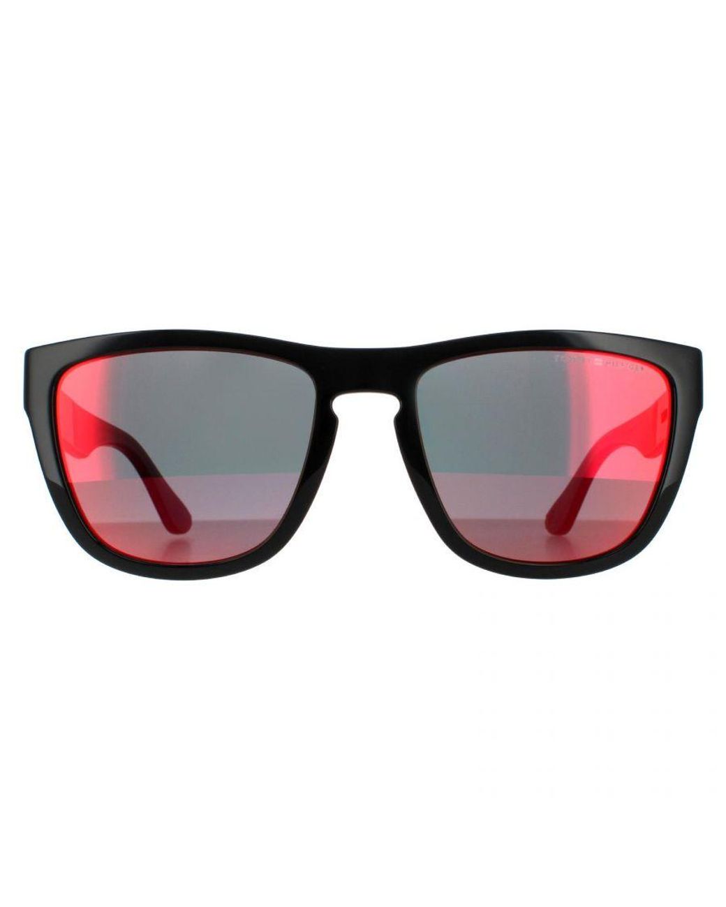 Tommy Hilfiger Black Square Mirror Sunglasses for men