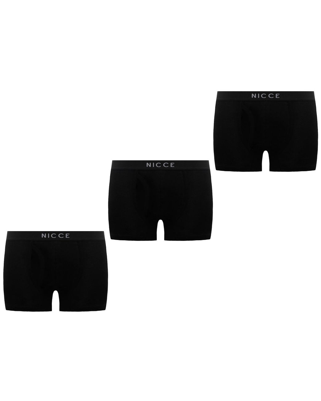 Nicce London Black 3-Pack Cubar Boxer Shorts for men