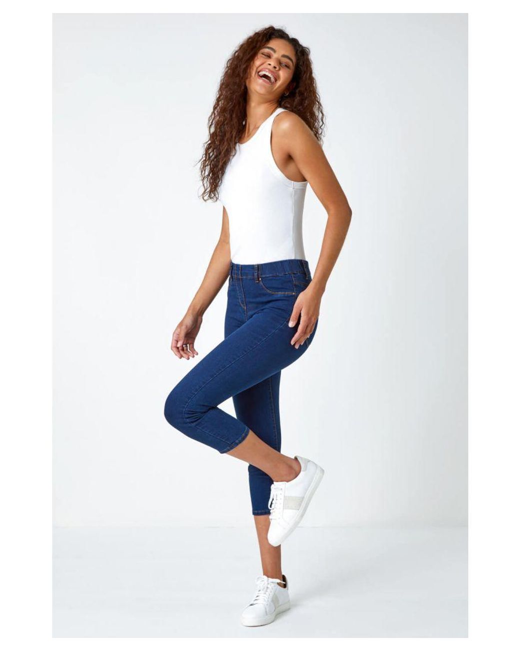 Roman Blue Cropped Stretch Denim Jegging