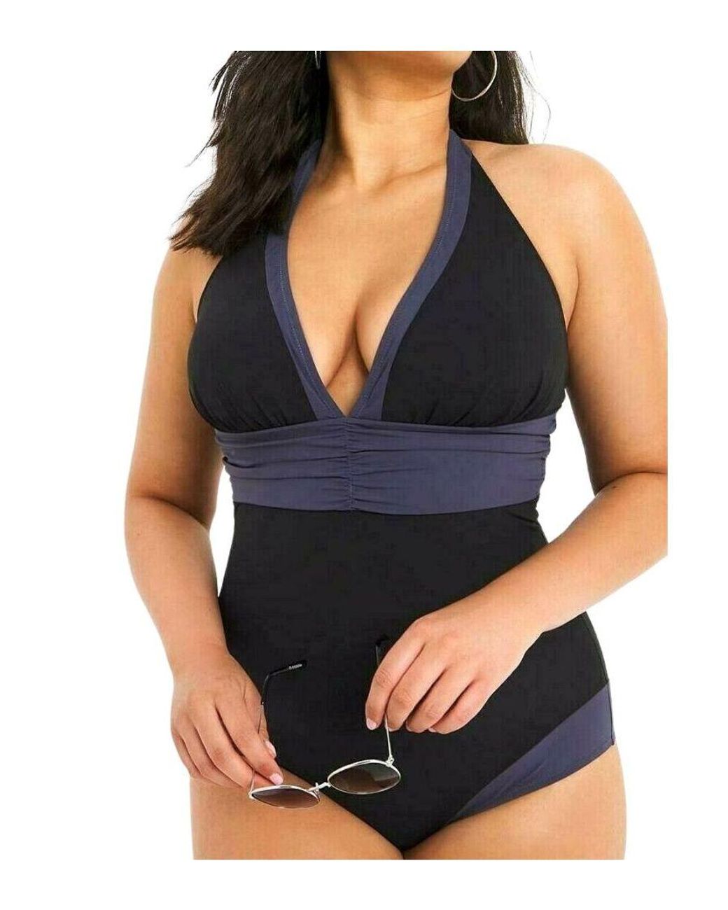 Sizes 8 to 18  Figleaves Bora Bora Non-Wired Plunge Swimsuit