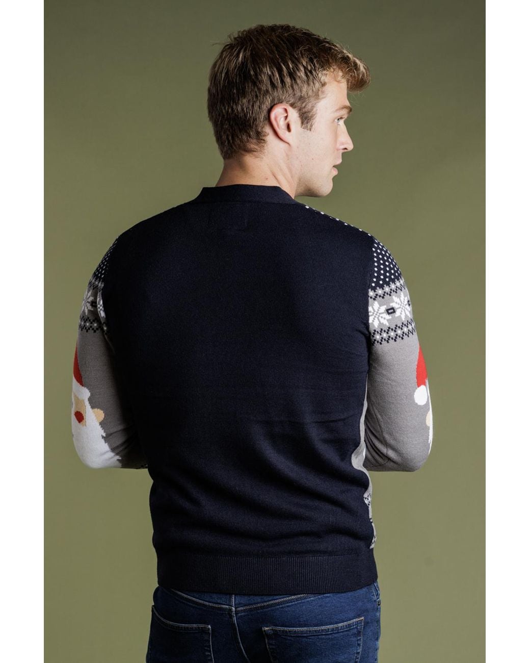 Tokyo Laundry Green Rosy Cheek Santa Cardigan for men
