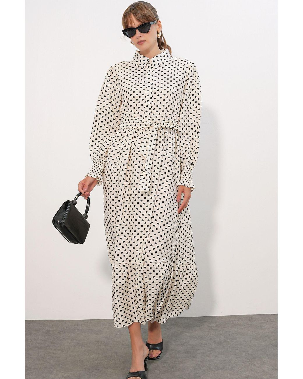 Bigdart Gray Paisley Belted Midi Shirt Dress