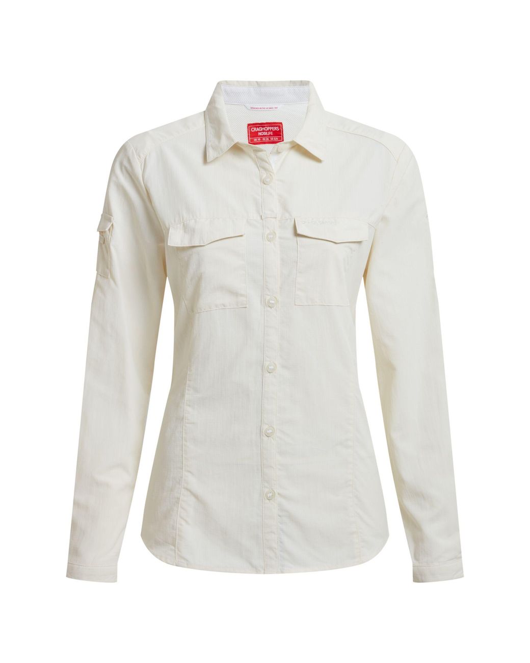 Craghoppers White Ladies Adventure Iii Nosilife Long-Sleeved Shirt (Sea Salt)
