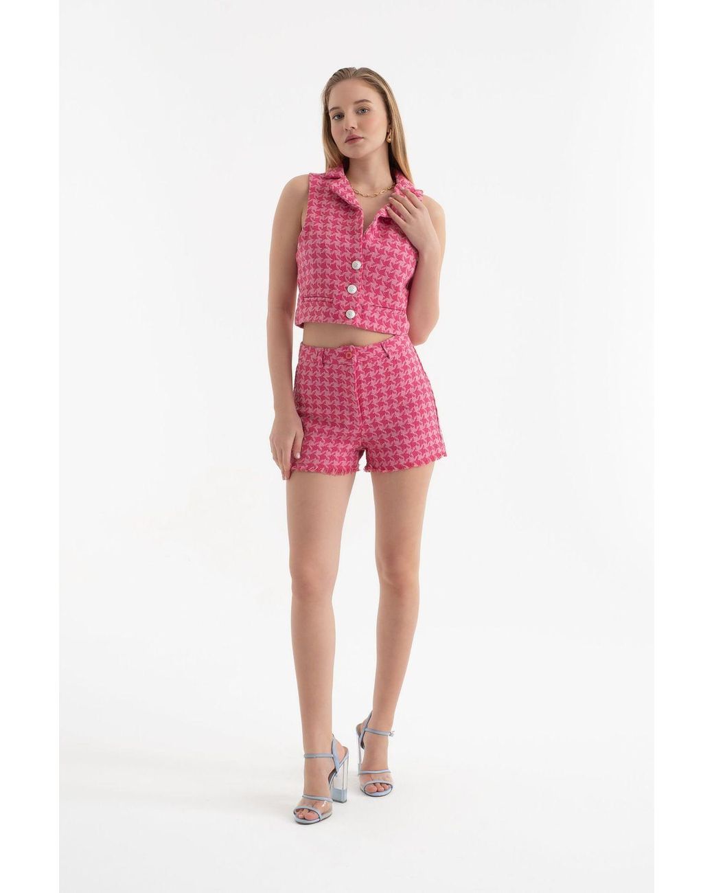 Hiccup Black Tweed High Waist Shorts