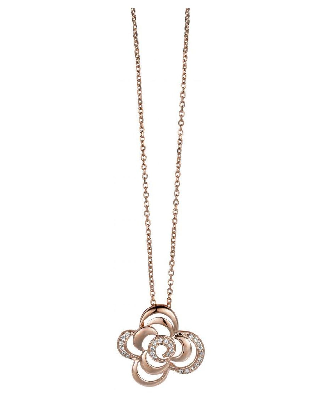 Orphelia Black 925 Sterling Chain With Pendant