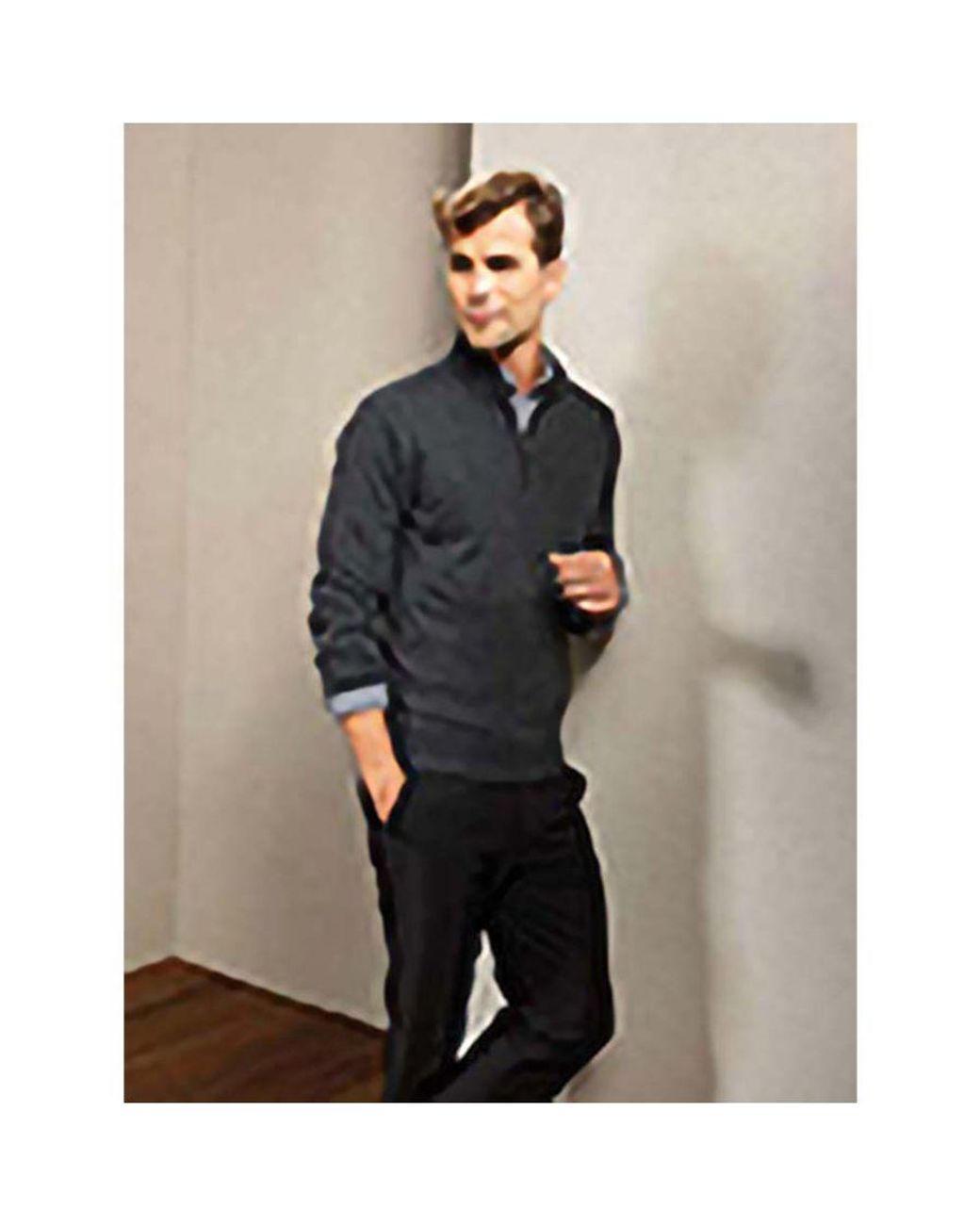 PREMIER Black 1/4 Zip Neck Knitted Sweater for men