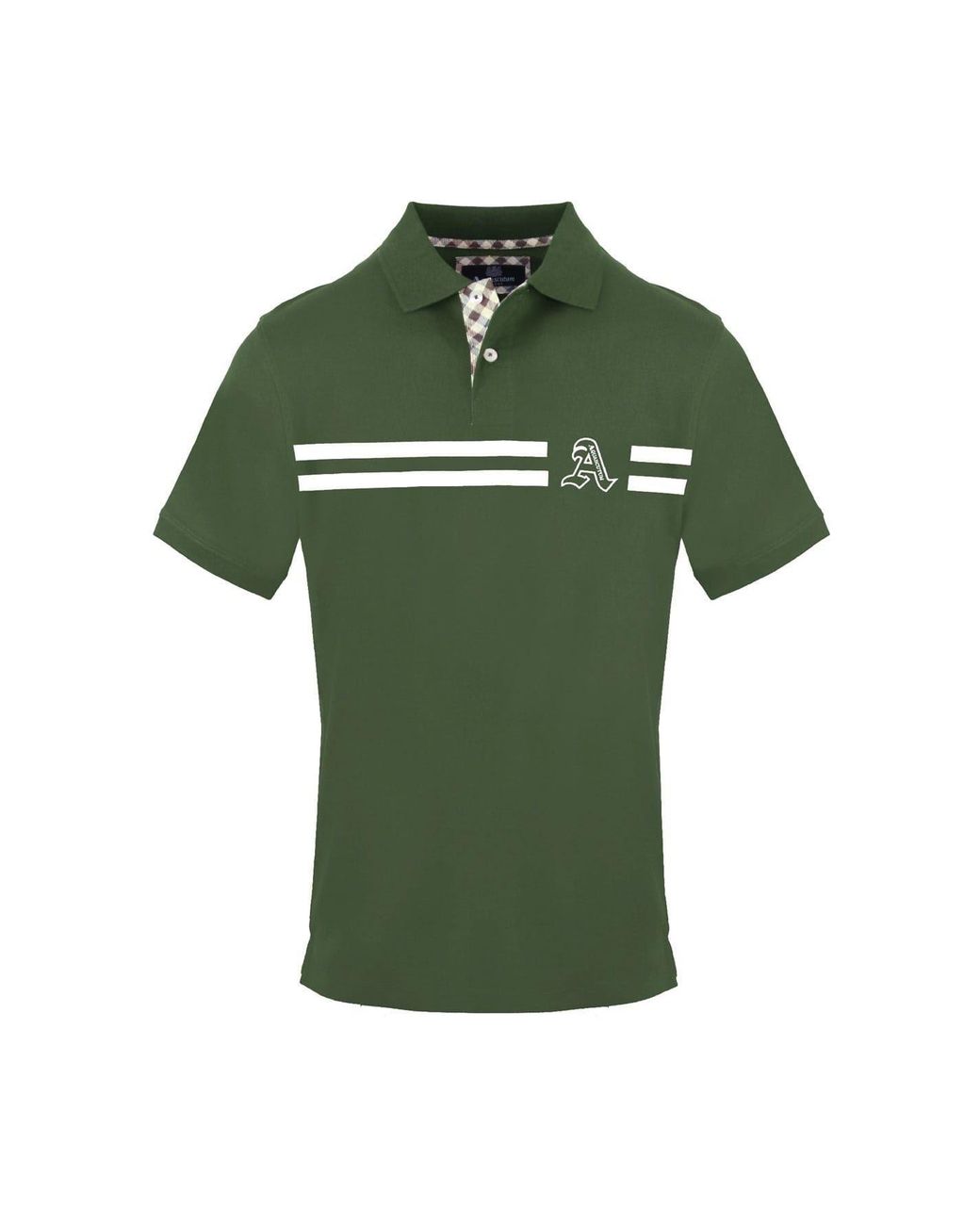 Aquascutum Green Collared Neck Short Sleeve Polo Shirt for men