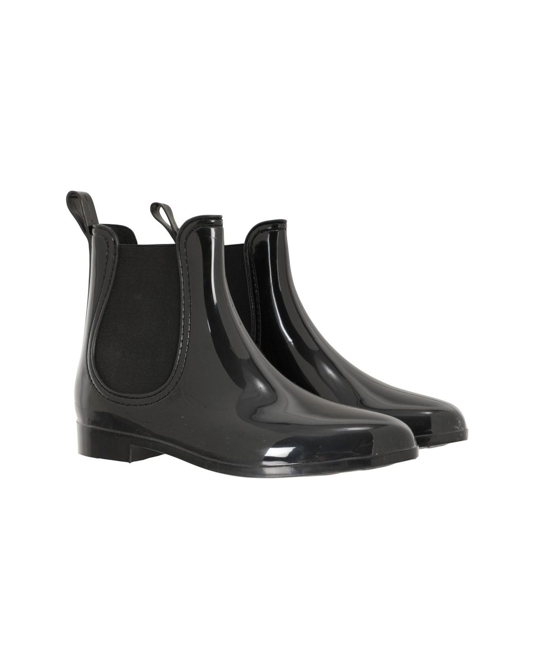 Mountain Warehouse Black 'Ride' Ankle Wellies Waterproof Cushioned Outdoor Wellington Rain Boots