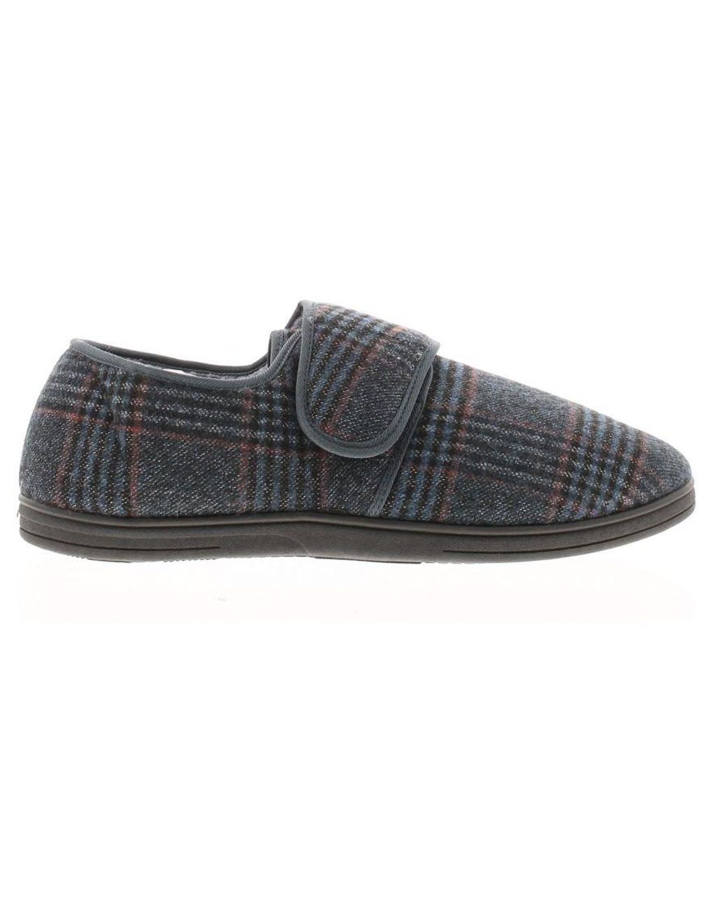Dr Keller Gray Slippers Touch Fastening David Textile for men