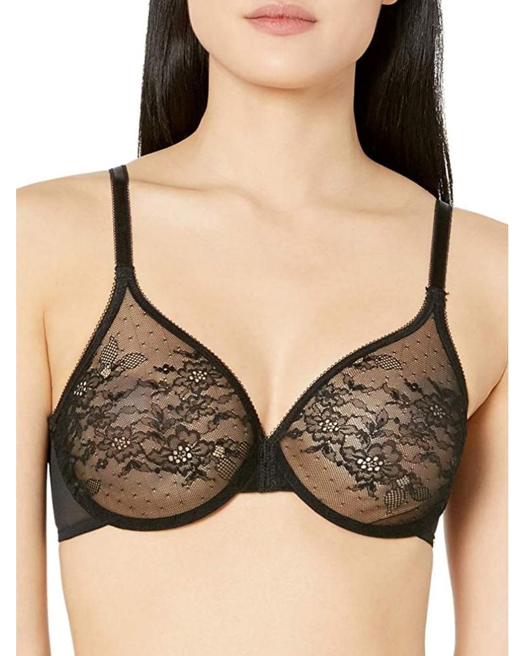 Gossard Black Glossies Lace Sheer Bra