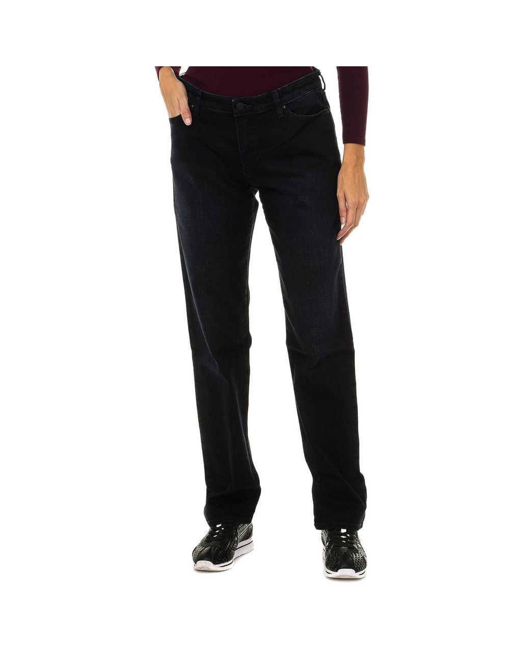 Armani Black Long Straight-Cut Denim Pants 6Y5J15-5Dwpz