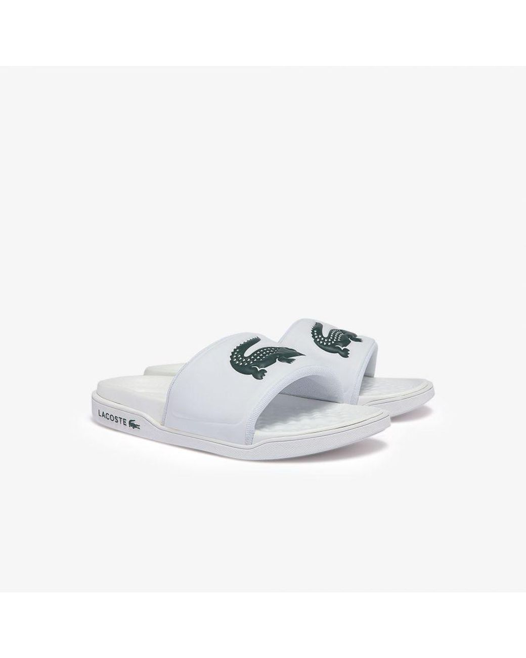 Lacoste White Croco Dualsite Sliders