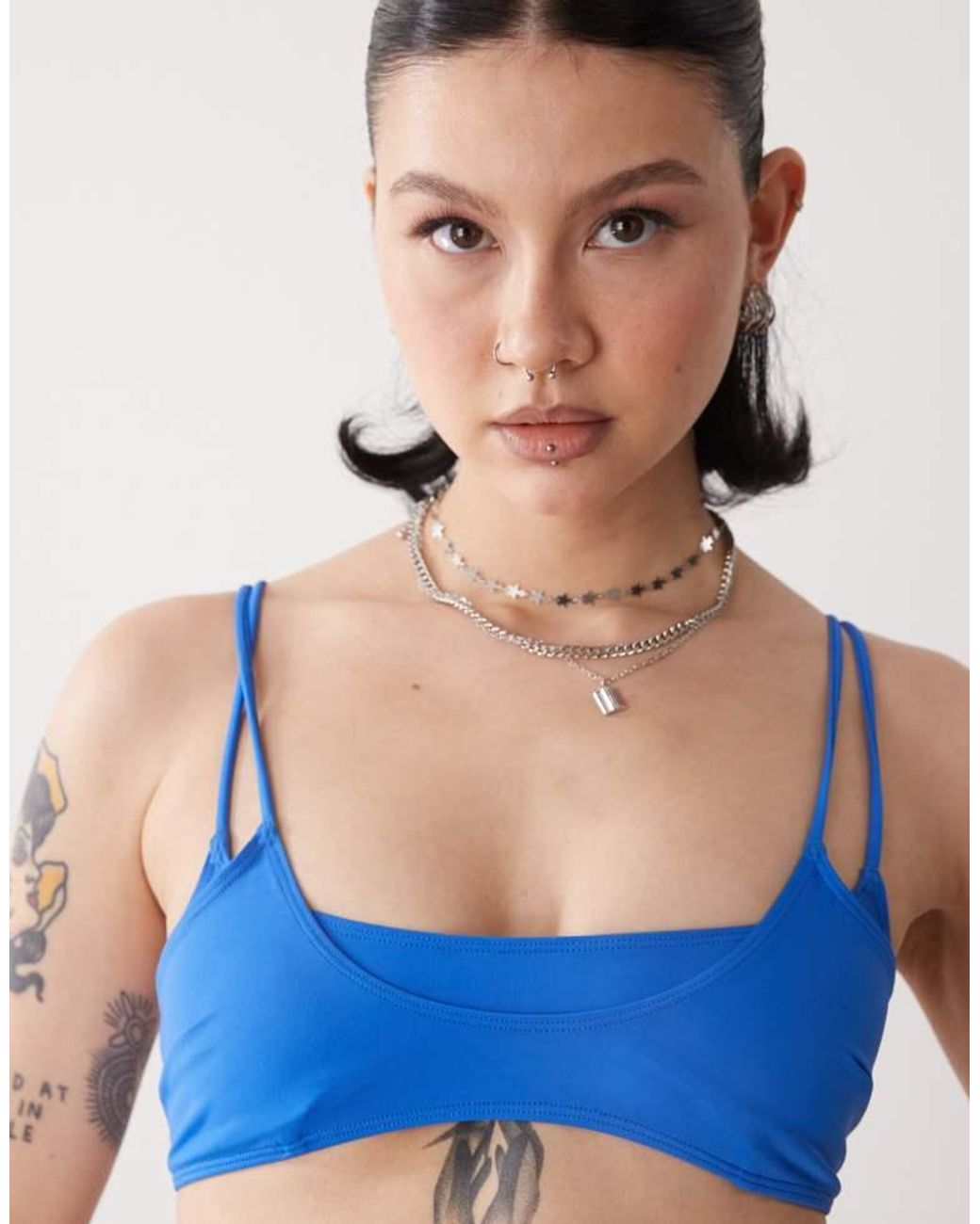 Weekday Blue Layered Bikini Top