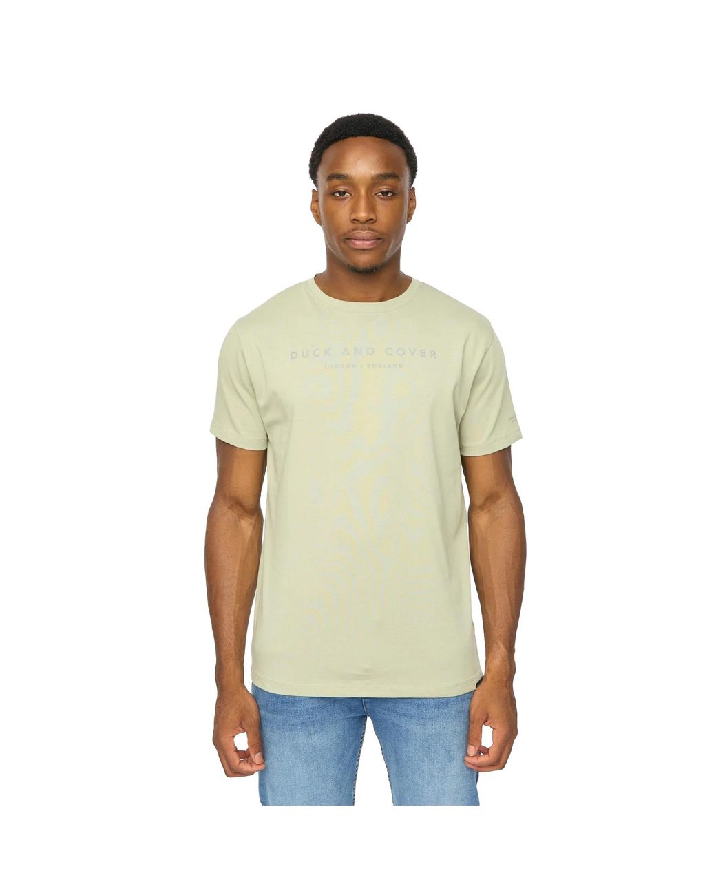 Duck and Cover Green Crytons Heavyweight T-Shirt (Sage) for men