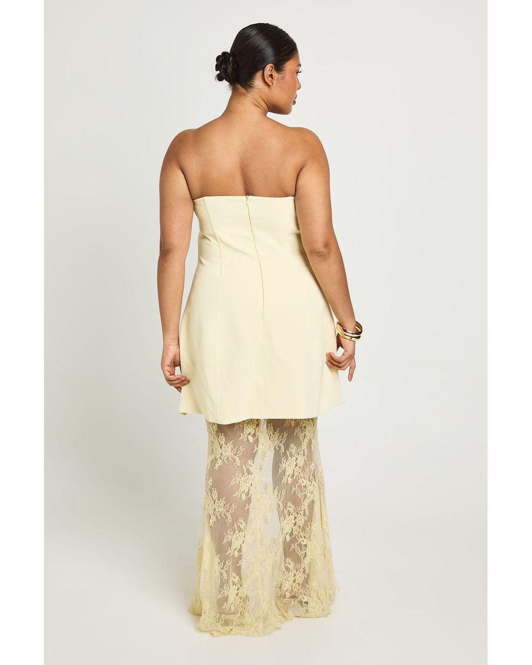Boohoo White Plus Premium Structured Lace Maxi Dress