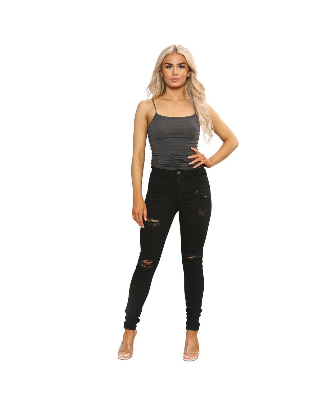 Enzo Black Skinny Stretch Denim Jeans