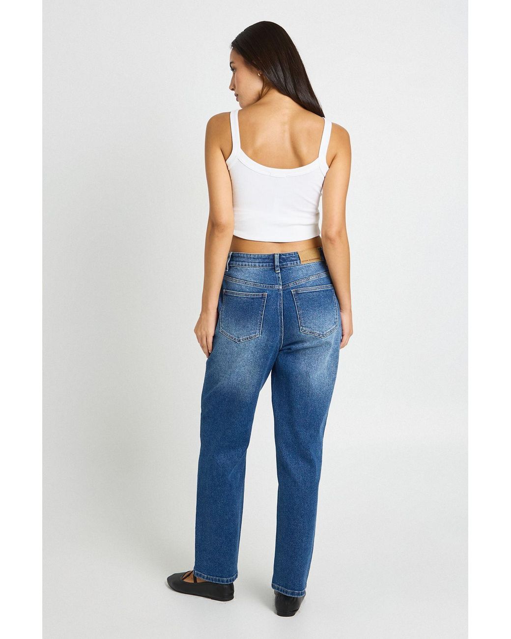 Boohoo Blue The High Waist Mom Jean