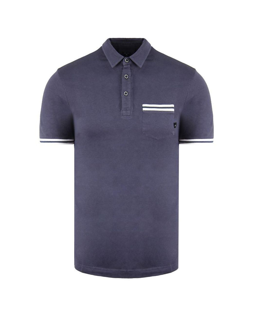 Armani Jeans Slim Fit Blue Polo Shirt Cotton for Men | Lyst UK