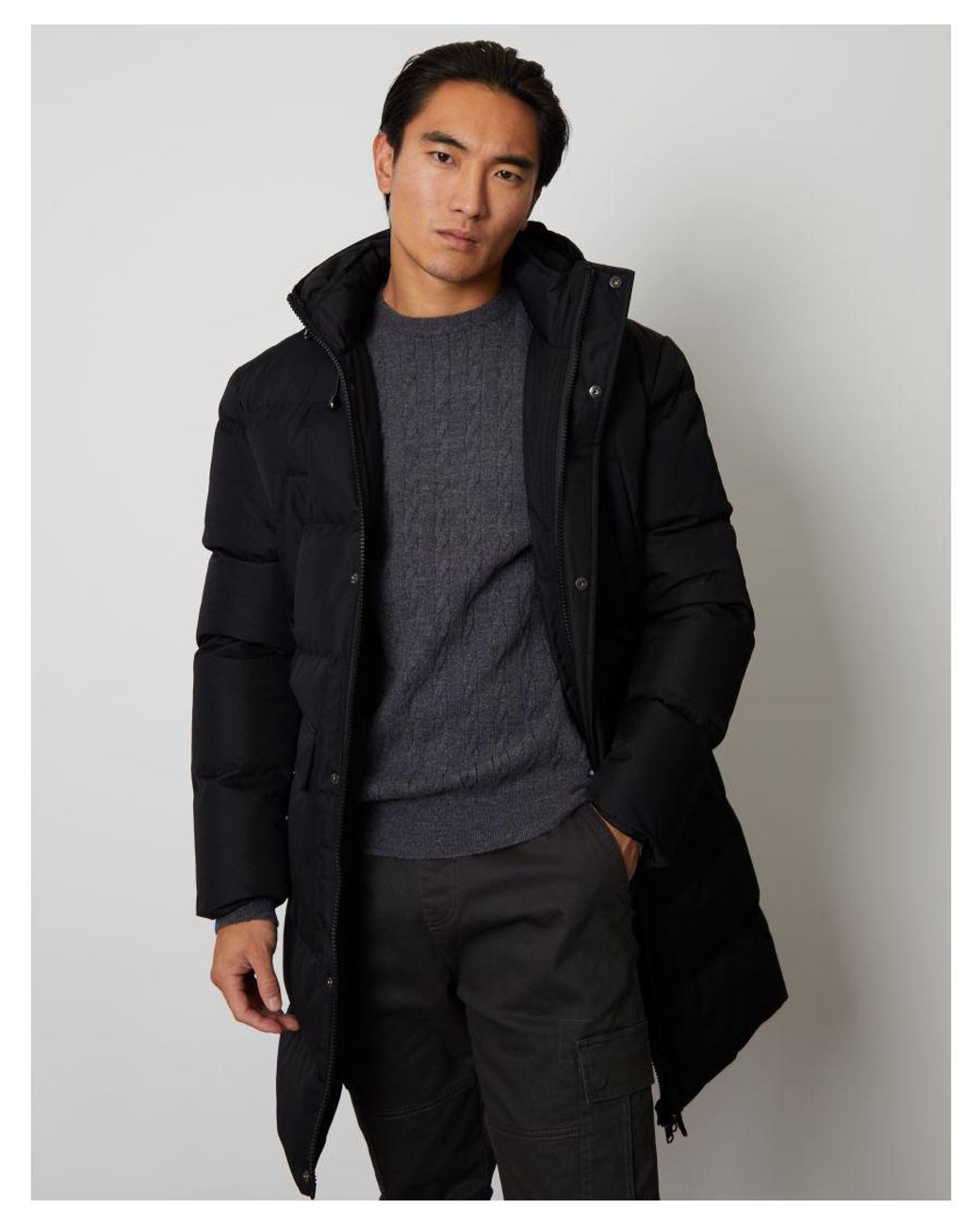 Mens black cheap padded coats