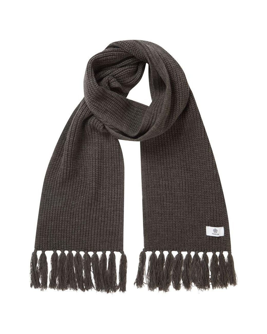 TOG24 Blue Hanlith Ribbed Scarf Dark Marl
