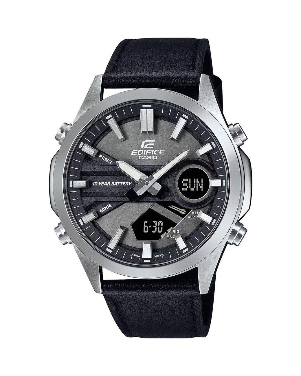 G-Shock Black Edifice Watch Efv-C120L-8Aef Leather for men