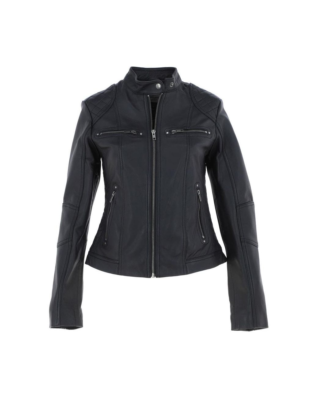 Ashwood Leather Gray 'Donna Milano' Real Fashion Biker Style Jacket
