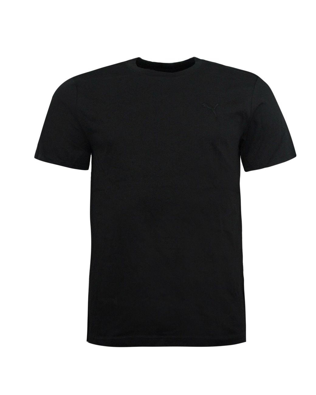 PUMA Black Blank Plain Tee Short Sleeve Crew Neck T-Shirt Top 819885 20 for men