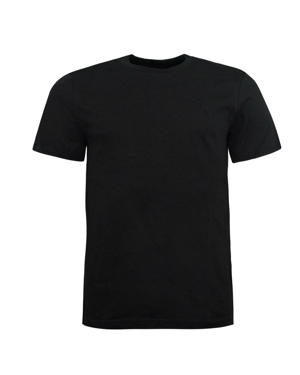 PUMA Black Blank Plain Tee Short Sleeve Crew Neck T-Shirt Top 819885 20 for men