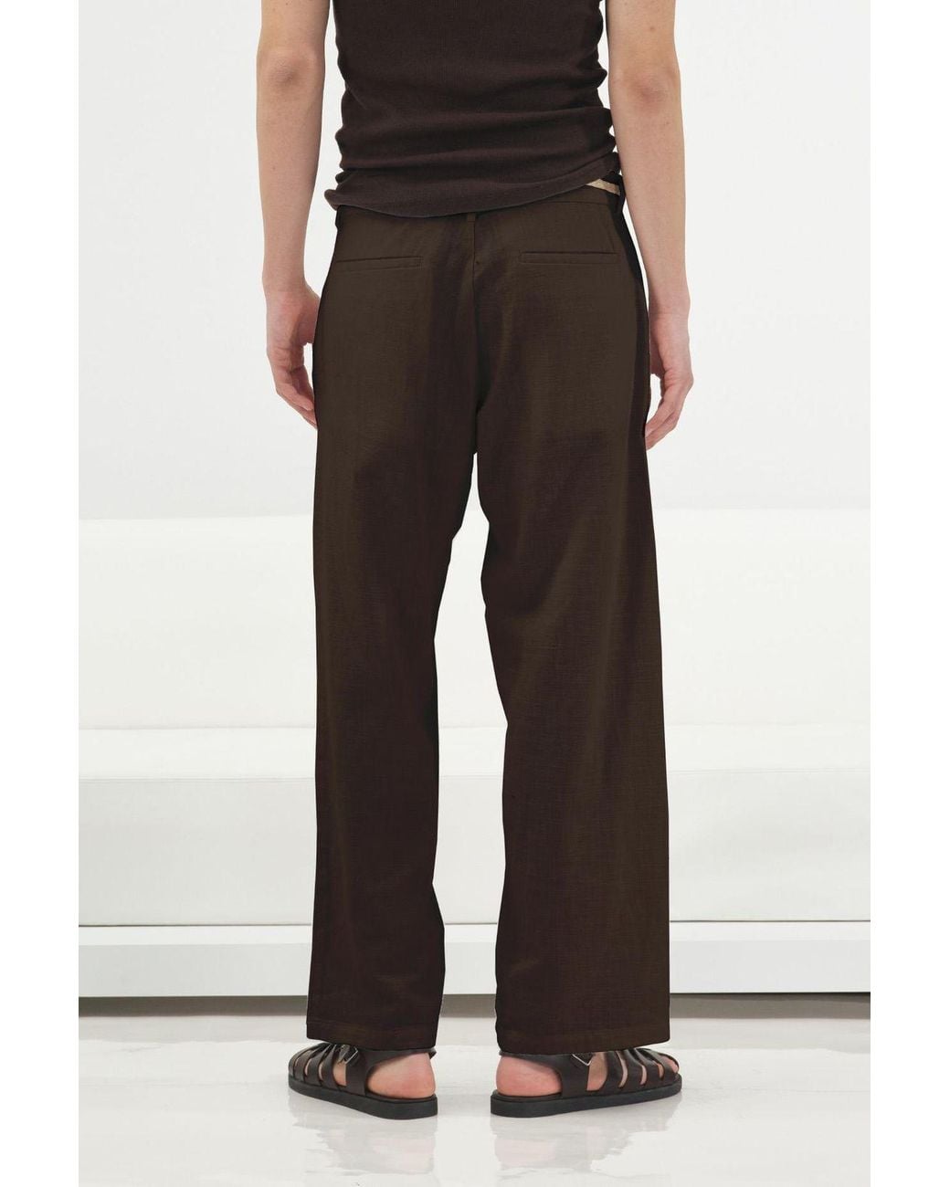 Giesto Black Cotton Linen Suit Pants for men