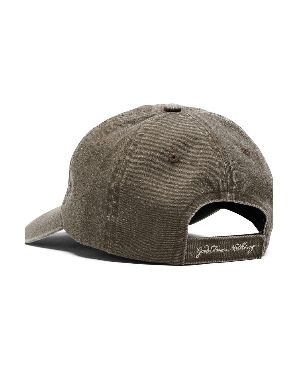 Good For Nothing Brown Fawn Monogram Washed Cotton Cap for men