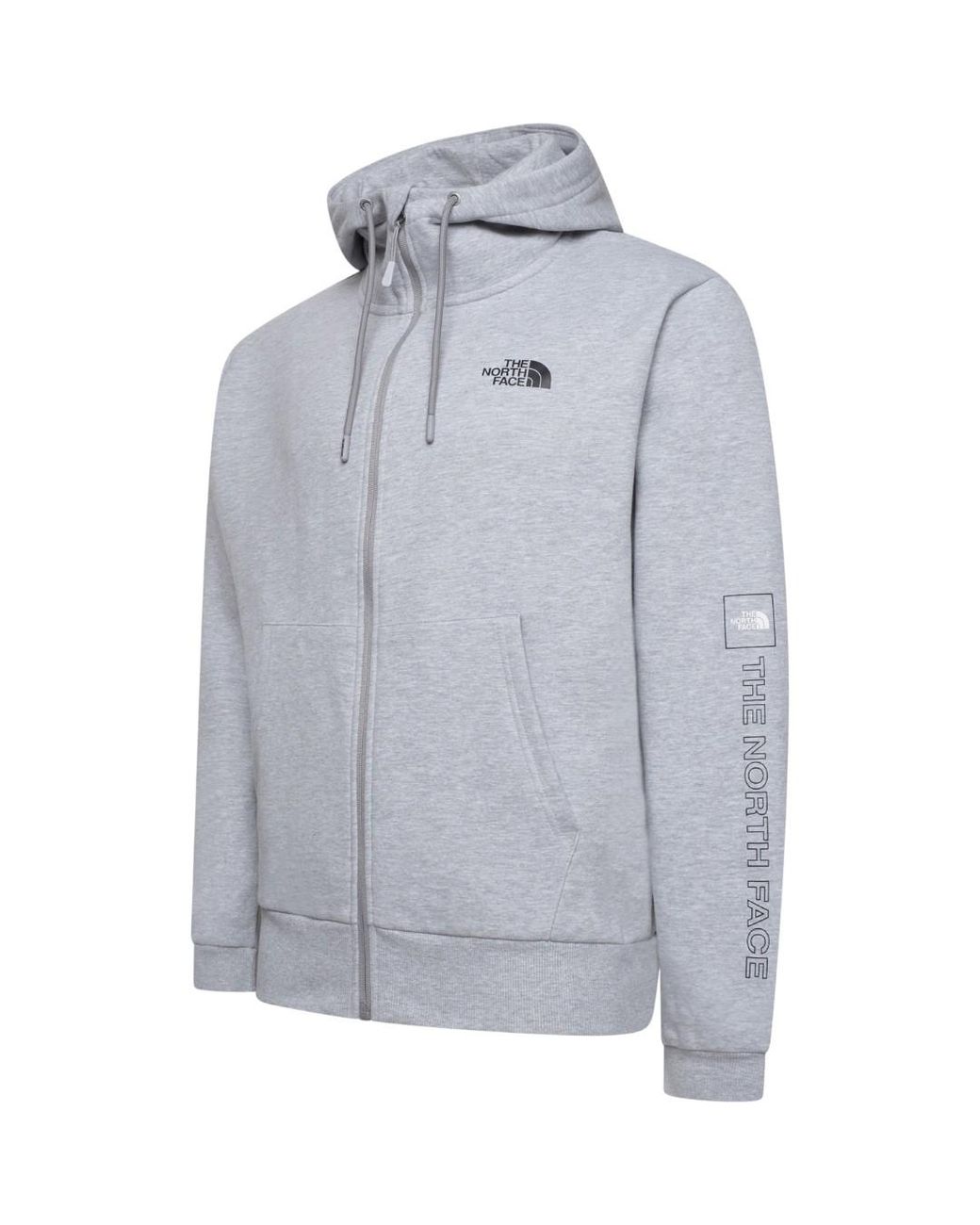 The North Face Gray M Outline Logo Box Hoodies Cotton for men