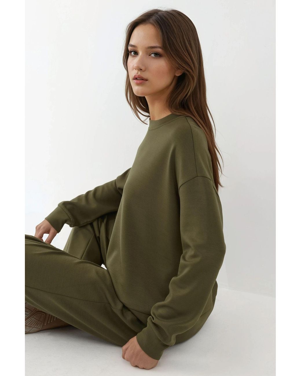 Hiccup Green Modal Touch Basic Sweatshirt