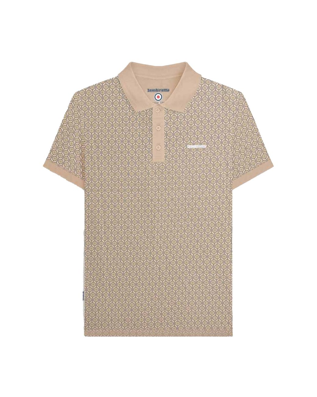 Lambretta Natural Geometric Circle Big & Tall Polo Shirt Cotton for men
