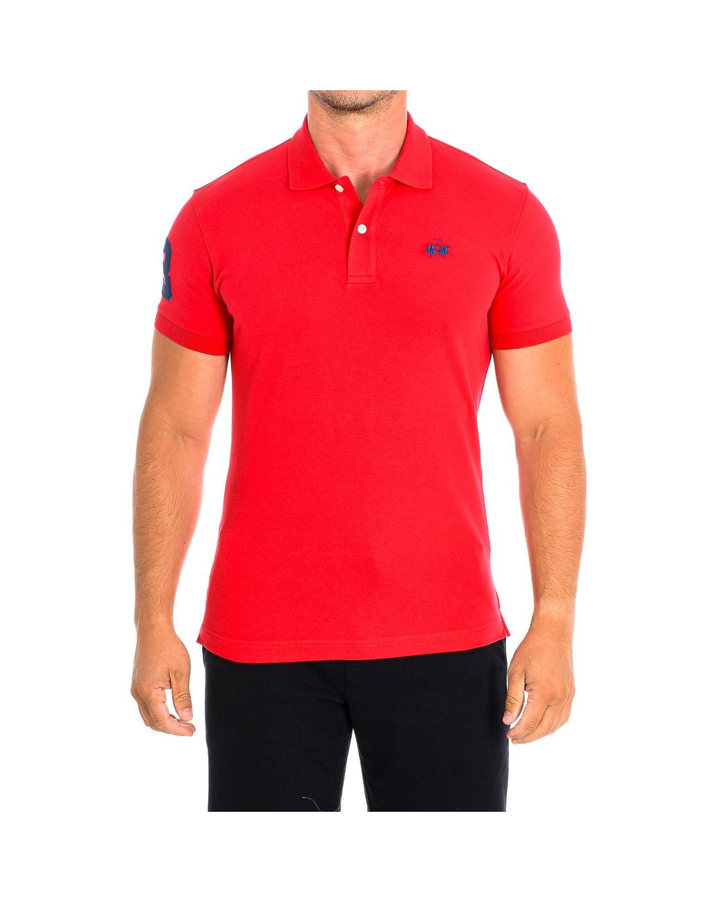 La Martina Red Short Sleeve Polo Tmp300-Pk001 for men