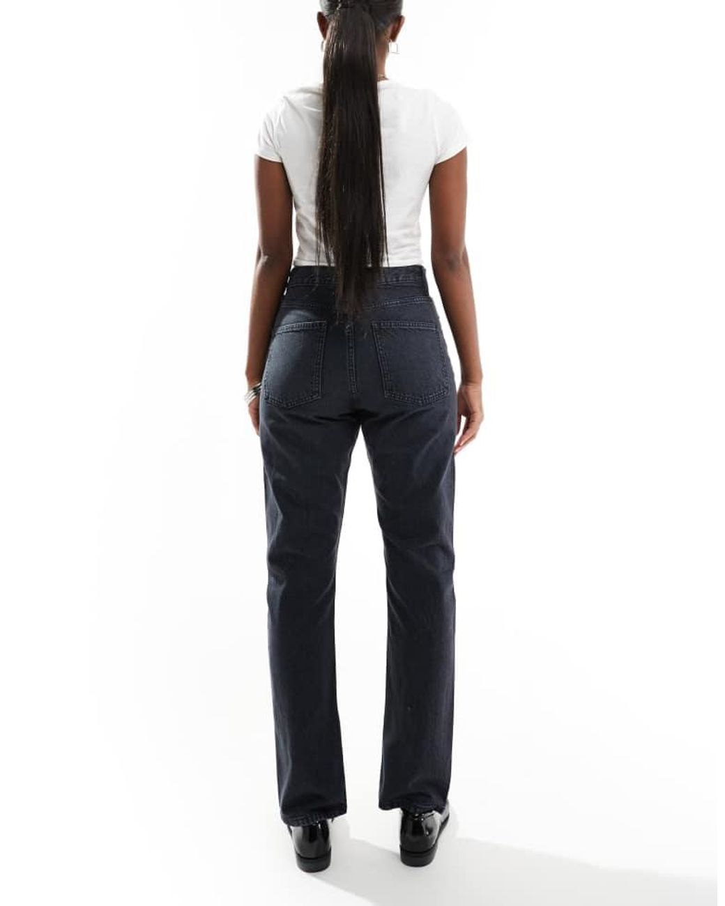 ASOS Blue Mid Rise Straight Jeans