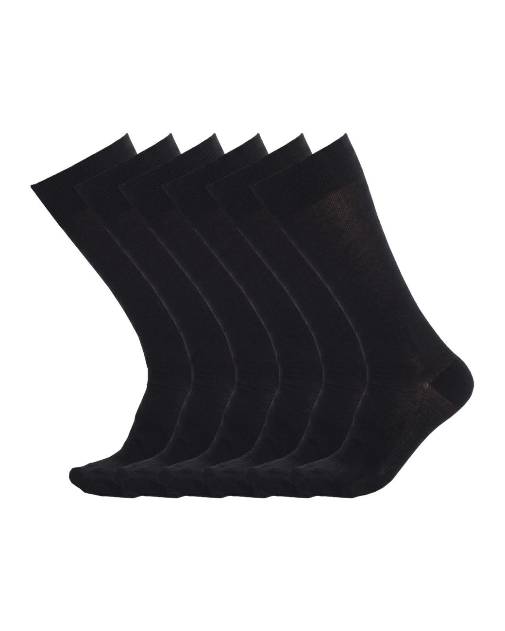 Pro Socks Black 6 Pairs Executive Cotton High-Top Seamless S15100 for men