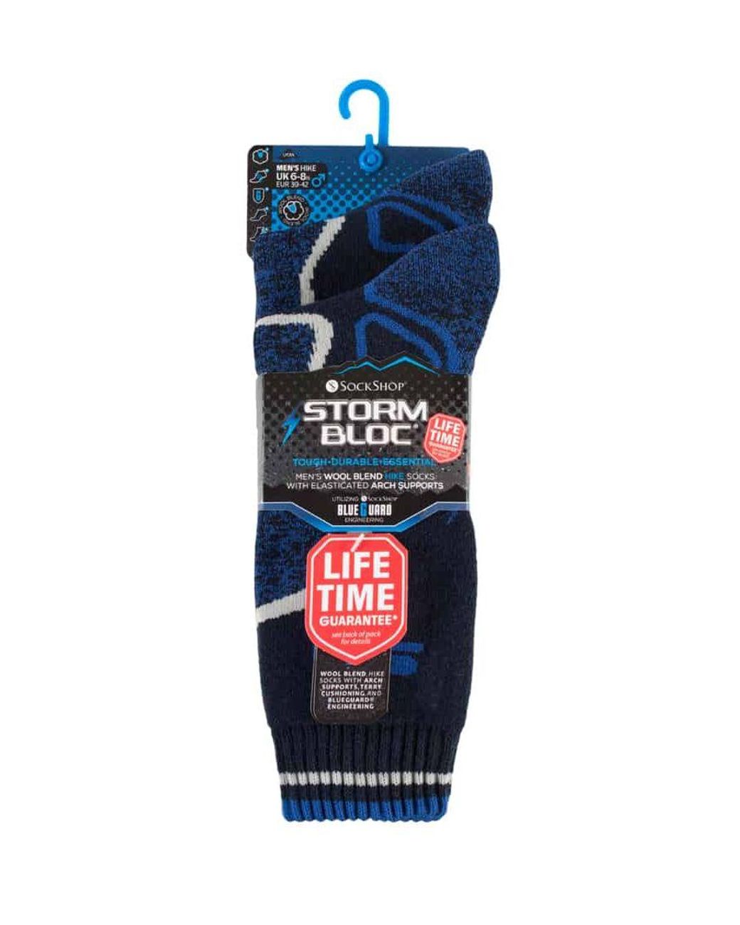 Storm Bloc Blue 2 Pairs Heavy Duty Winter Warm Padded Thermal Wool Blend Socks For Hiking for men