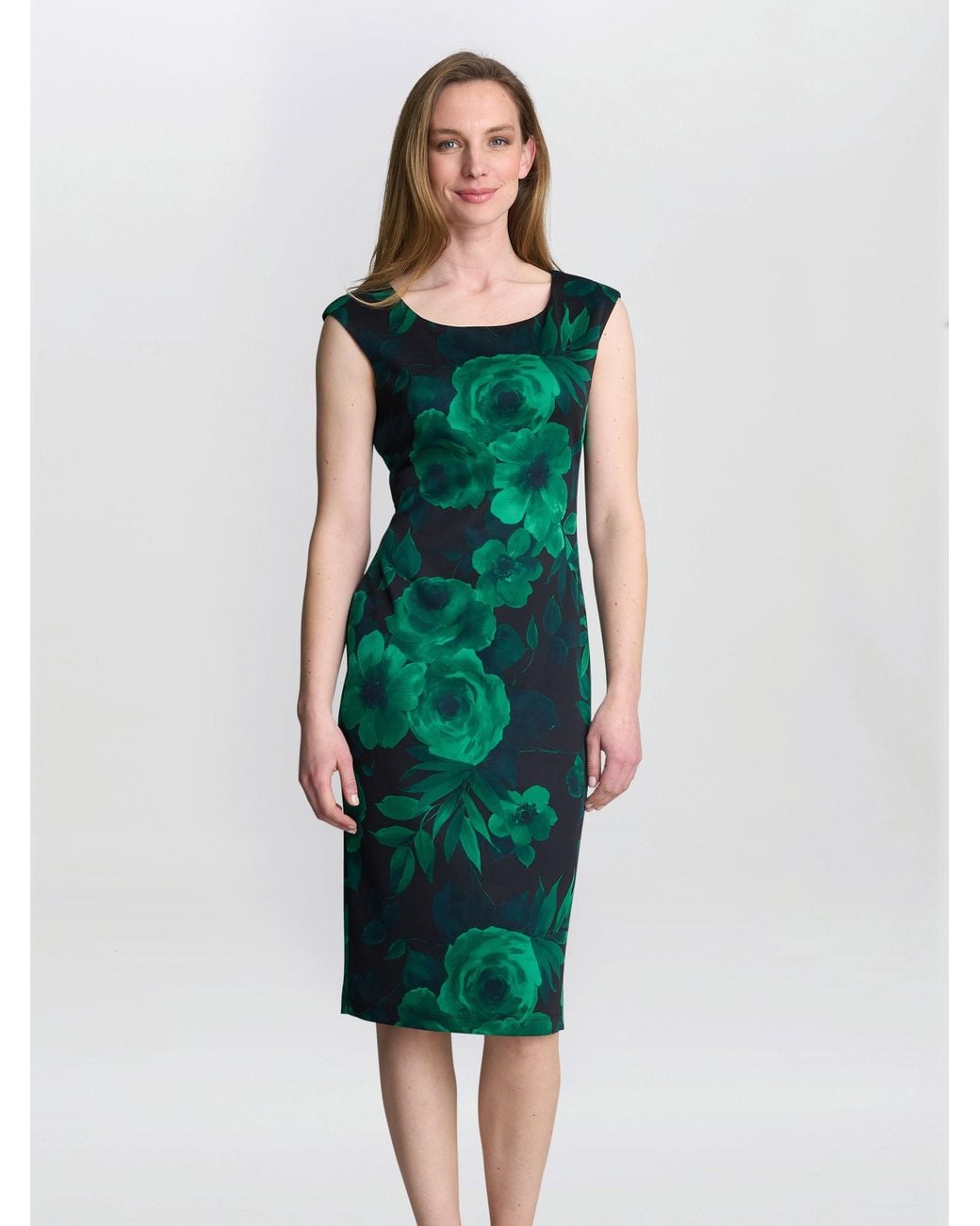 Gina Bacconi Green Candice Floral Dress