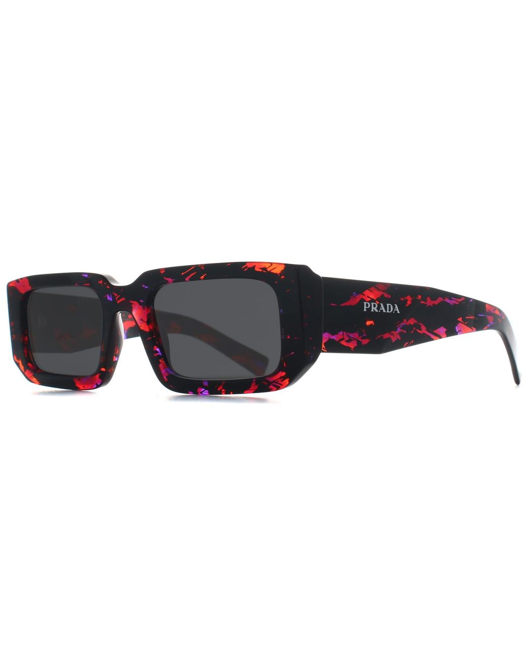 Prada Black Rectangle Abstract Dark Pr06Ys